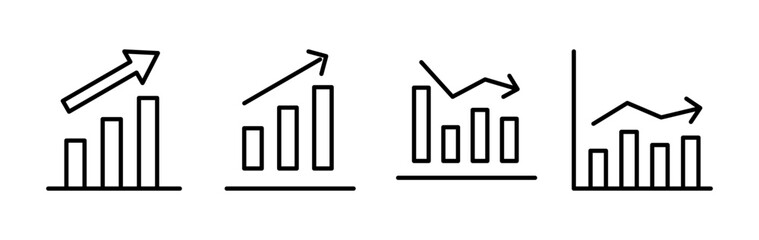 Growing graph Icon vector. Chart icon. Graph Icon