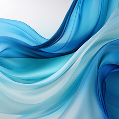 Blue abstract colorful swoosh background with soft smooth elegant waves. Generative AI