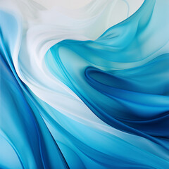 Obraz premium Blue abstract colorful swoosh background with soft smooth elegant waves. Generative AI