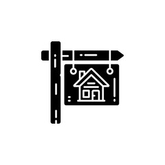 for sale sign vector icon. real estate icon solid style. perfect use for logo, presentation, website, and more. simple modern icon design glyph style