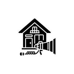 real estate promotion vector icon. real estate icon solid style. perfect use for logo, presentation, website, and more. simple modern icon design glyph style