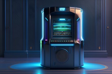 Naklejka premium アーケードゲーム、未来的、ネオンカラー｜arcade game, futuristic, neon colors. Generative AI