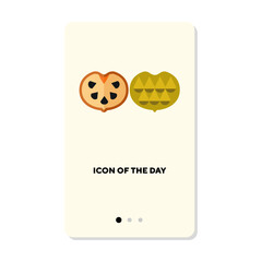 Tasty nut flat vector icon. Nutrient benefit isolated vector. Food and health concept. Vector illustration symbol elements for web design and apps