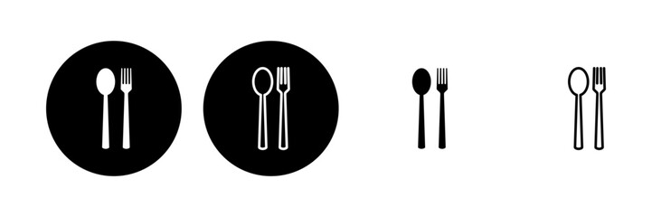 spoon and fork icon set. spoon, fork and knife icon vector. restaurant icon