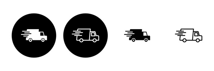 Fast shipping delivery truck icon set. Delivery truck icon. fast delivery icon