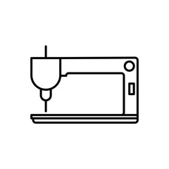 Electric sewing machine line icon.Sewing machine outline vector simple illustration on white background..eps