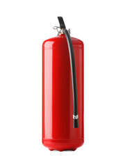 One red fire extinguisher on white background