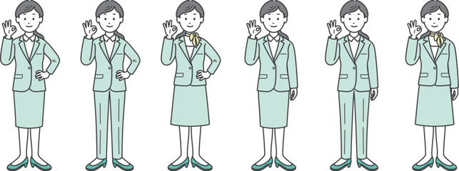 OKポーズをする女性ビジネスマン
