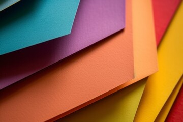 Stack of colored cardboard for crafts.