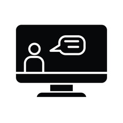 Video conference outline icon.monitor user simple line vector icon. Symbol, logo illustration..eps