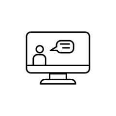 Video conference outline icon.monitor user simple line vector icon. Symbol, logo illustration..eps