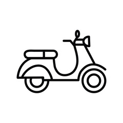 Scooter line icon, Delivery symbol, logo illustration. outline vector sign, linear style pictogram on white background..eps