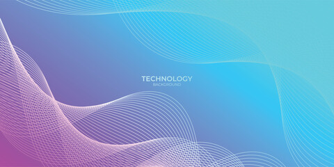 Modern abstract wave technology background with blue light digital effect corporate concept