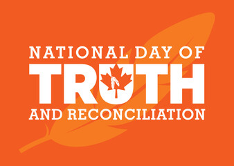 Fototapeta na wymiar National Day for Truth and Reconciliation. 30th September. Orange Shirt Day logo design. Vector Illustration.