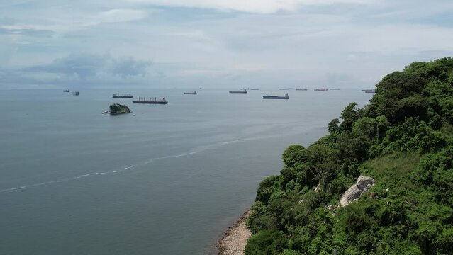 Aerial views from over Fleminco and Perico Island just outside of Panama City, Panama