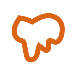 Orange outline abstract shapes decor 