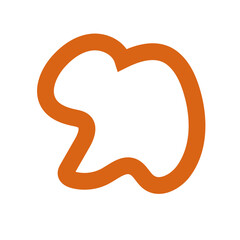 Orange outline abstract shapes decor 