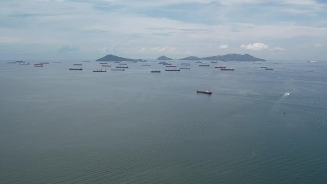 Aerial views from over Fleminco and Perico Island just outside of Panama City, Panama
