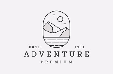 Adventure logo vector icon illustration hipster vintage retro