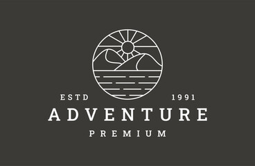 Adventure logo vector icon illustration hipster vintage retro