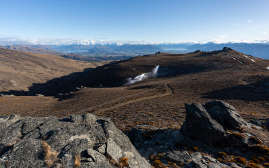 New Zealand mountain landscape over looking Wānaka at sunrise 