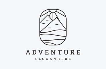 Adventure logo vector icon illustration hipster vintage retro