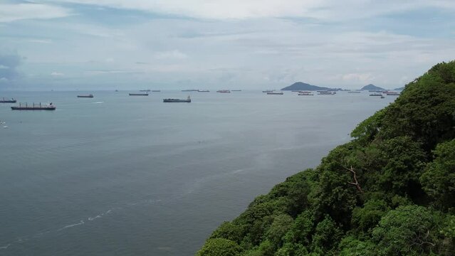 Aerial views from over Fleminco and Perico Island just outside of Panama City, Panama
