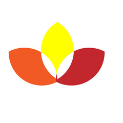 illustration of a red and yellow leaf