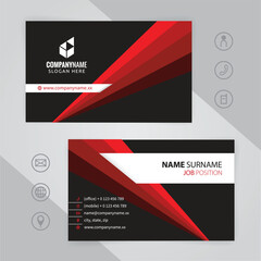 Set of red and black Modern Corporate Business Card Design Templates, vector eps 10
