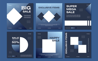 Set of Editable minimal square banner template. Suitable for social media post and web internet ads. Vector illustration with photo college