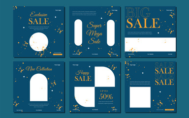 Set of Editable minimal square banner template. Suitable for social media post and web internet ads. Vector illustration with photo college