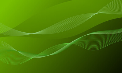 green lines curves waves smooth gradient abstract background