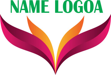 blooming flower logo with name on it