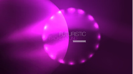 Circles with bright neon shiny light effects, abstract background wallpaper design