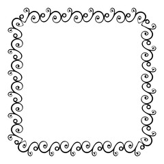simple seamless vector square hand draw sketch floral border
