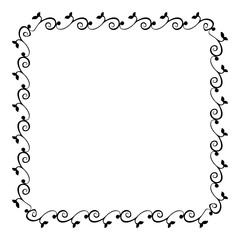 simple seamless vector square hand draw sketch floral border
