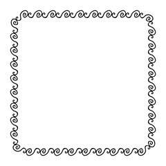 simple seamless vector rectangle hand draw sketch floral border
