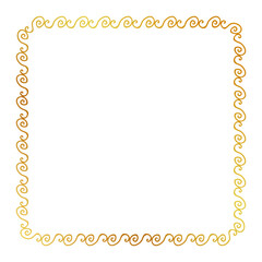 simple seamless vector gold golden square hand draw sketch floral border

