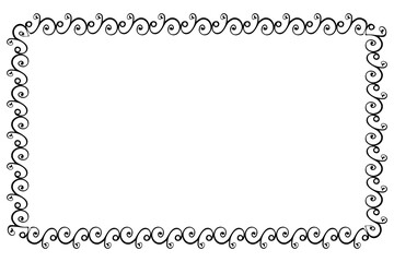 simple seamless vector rectangle hand draw sketch floral border
