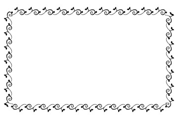 simple seamless vector rectangle hand draw sketch floral border
