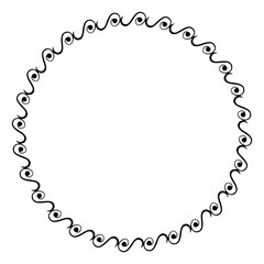 simple seamless vector circle hand draw sketch floral border
