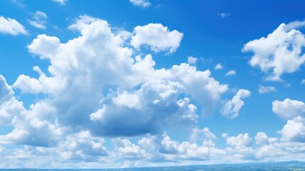 Blue sky background with white clouds. Cumulus white clouds in the blue sky