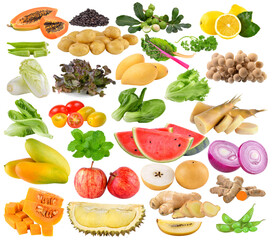 set of fruit vegetable on transparent png