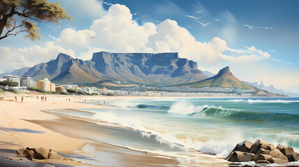 Stunning coastal views of Cape Town - obrazy, fototapety, plakaty