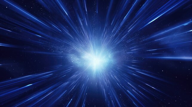 A 3D render of a hyperspace tunnel opening into a starry night sky, where the dazzling stars and cosmic vastness create a surreal passage to the unknown