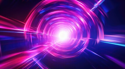 A 3D render of a spiraling hyperspace tunnel, crafted with abstract patterns and shapes, creating a mesmerizing visual journey through space and time