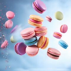Obraz premium colorful macaroons on white background