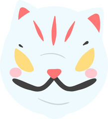 kitsune mask japan illustration
