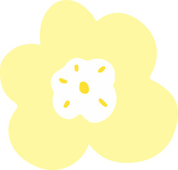 yellow flower doodle in japanese style illustration