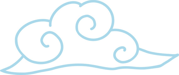 Fototapeta premium Japan doodle cloud, Chinese cloud illustration